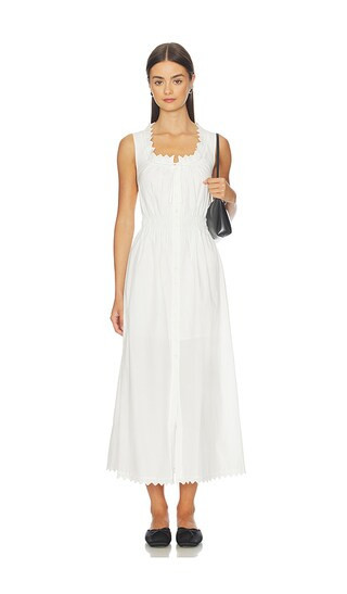 FRAME The Serene Midi Dress in White. - size L | Revolve Clothing (Global)