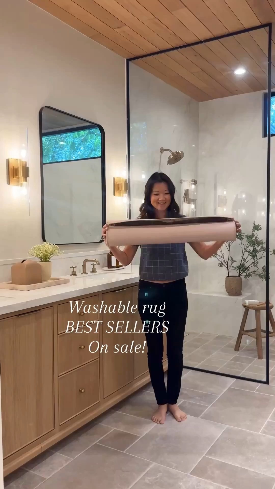 These washable rugs are some of my best sellers.
They're so easy to clean and throw in the wash. Now is the perfect time to refresh your home with Wayfair's warehouse clearout sale! 

Black oval dining table, wishbone chairs, retention chandelier, landscape, art, abstract, modern glass, pendant, black, sconce, bathroom, design, white tile, wood vanity black rectangle, mirror, medicine cabinet marble tile, brass sconce, brass hardware knob pull knurled
Arched Mirror shaker white door, black door handles drapery curtains black arched cabinet wood vanity runner rug

#LTKSaleAlert #LTKHome