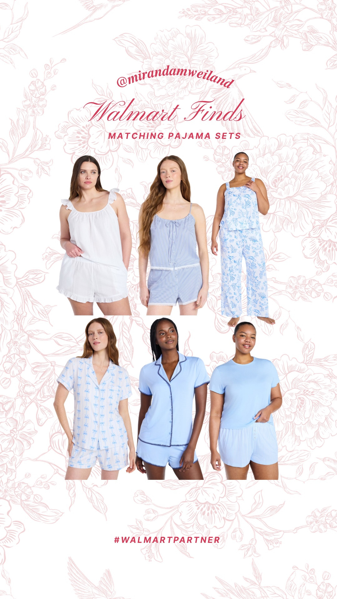 Cute + cozy + affordable = the dream 🙌 These Walmart pajamas are so soft, comfy, and perfect for everyday mom life or lounging at home. You seriously can’t beat the price for how good they are 🤍 

Walmart finds / grandmillenial pajamas / grandmillennial pajamas / blue and white pajama sets / girly pajamas / matching pajama sets 

#LTKmorningroutine #LTKmomlife #LTKselfcare