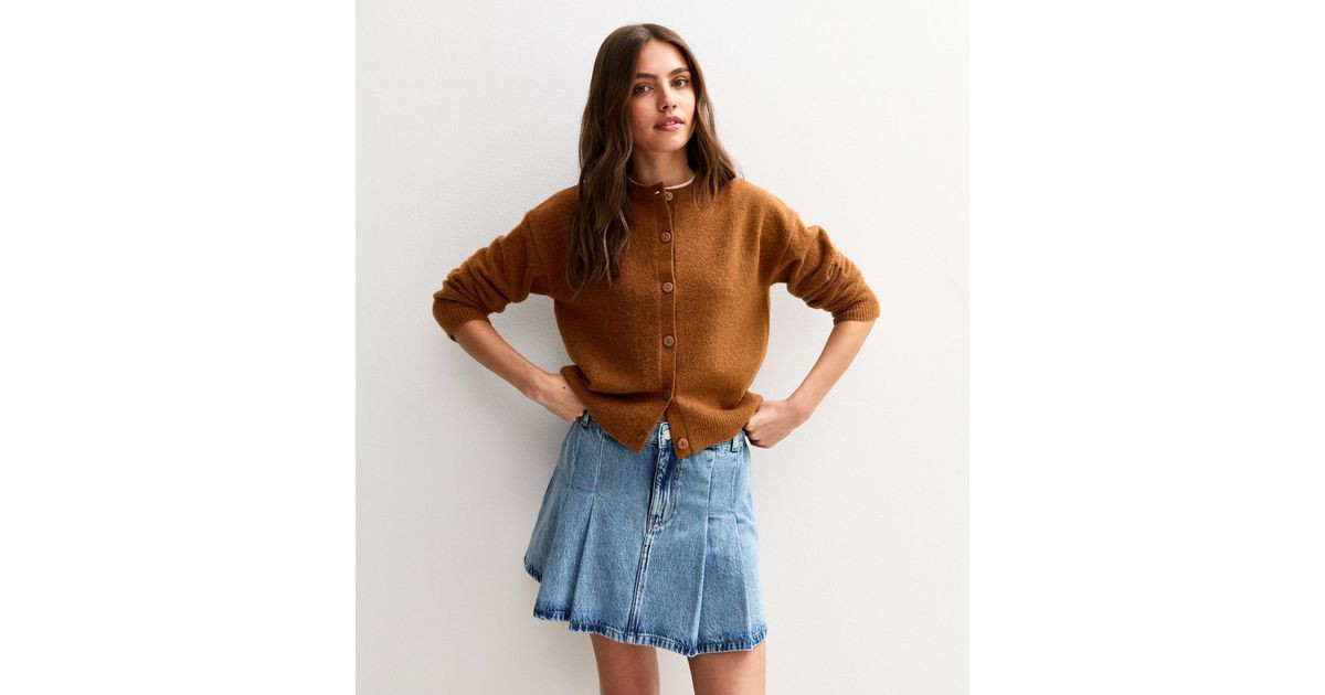 Tan Crew Neck Knit Cardigan | New Look | New Look (UK)