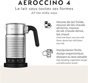 Nespresso Aeroccino 4 Milk Frother, Silver | Amazon (US)