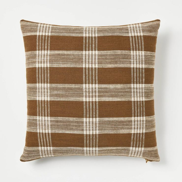 Woven Plaid Square Throw Pillow with Zipper Pull - Threshold™ designed with Studio McGee | Target