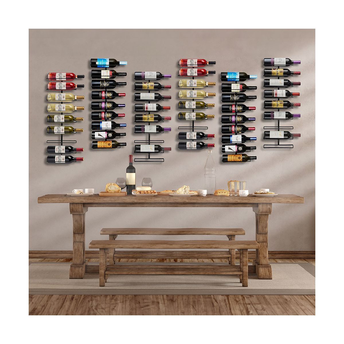 Sorbus 9-Bottle Wine Rack Wall Mounted for Wine Bottles, Liquor, Champagne, Black Metal Wine Bott... | Target