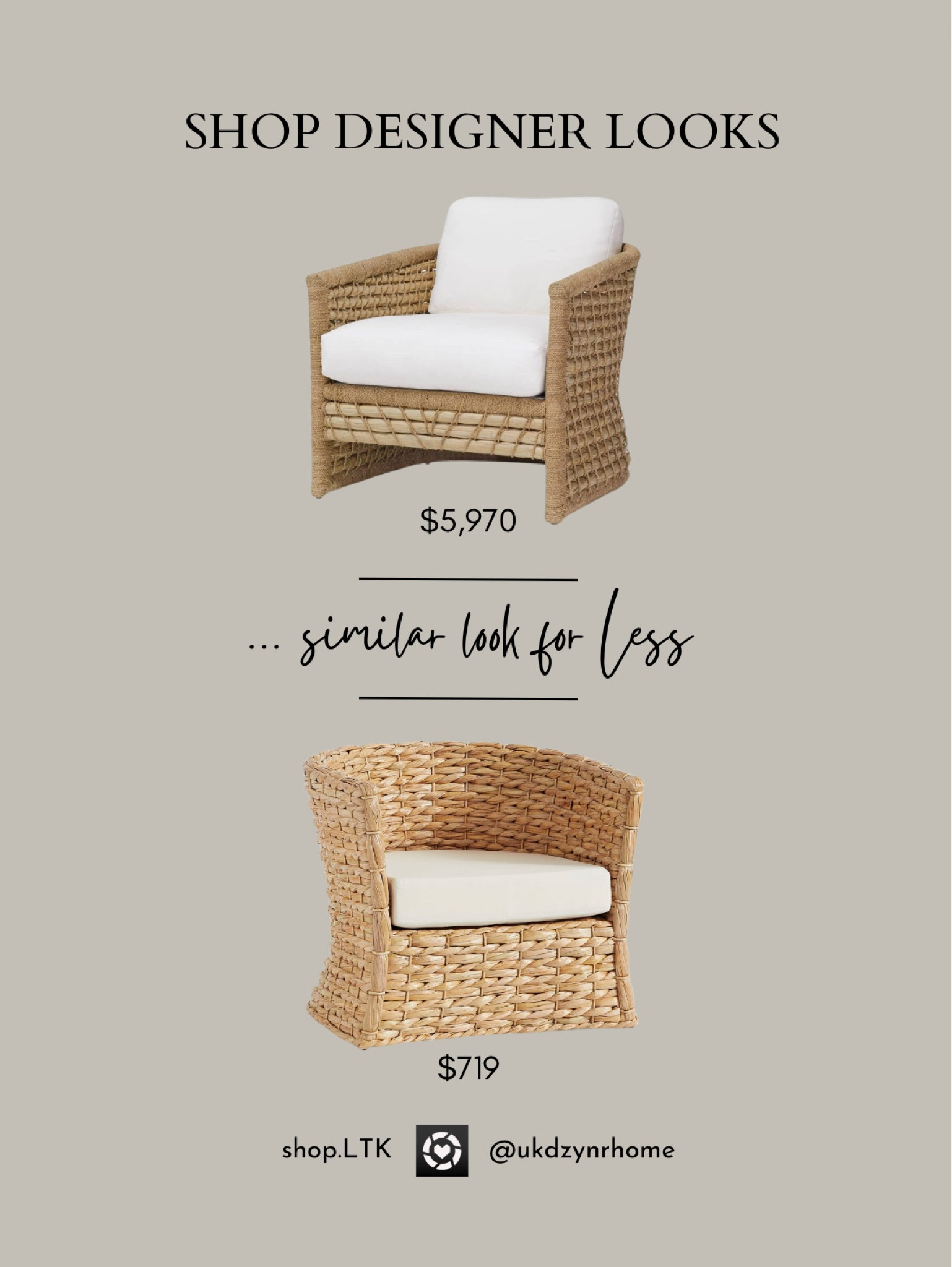 Shop Designer Looks with similar looks for  less!!
Seagrass Accent Chair | Coastal  Chairs | Rattan Style Chairs | Coastal Living Room 

#LTKhome