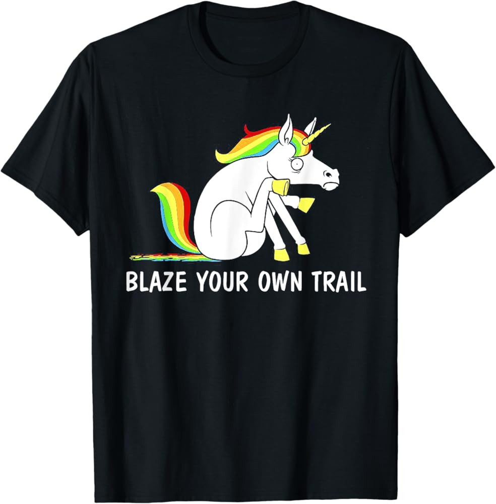 Amazon.com: Blaze Your Own Trail Unicorn T-Shirt : Clothing, Shoes & Jewelry | Amazon (US)