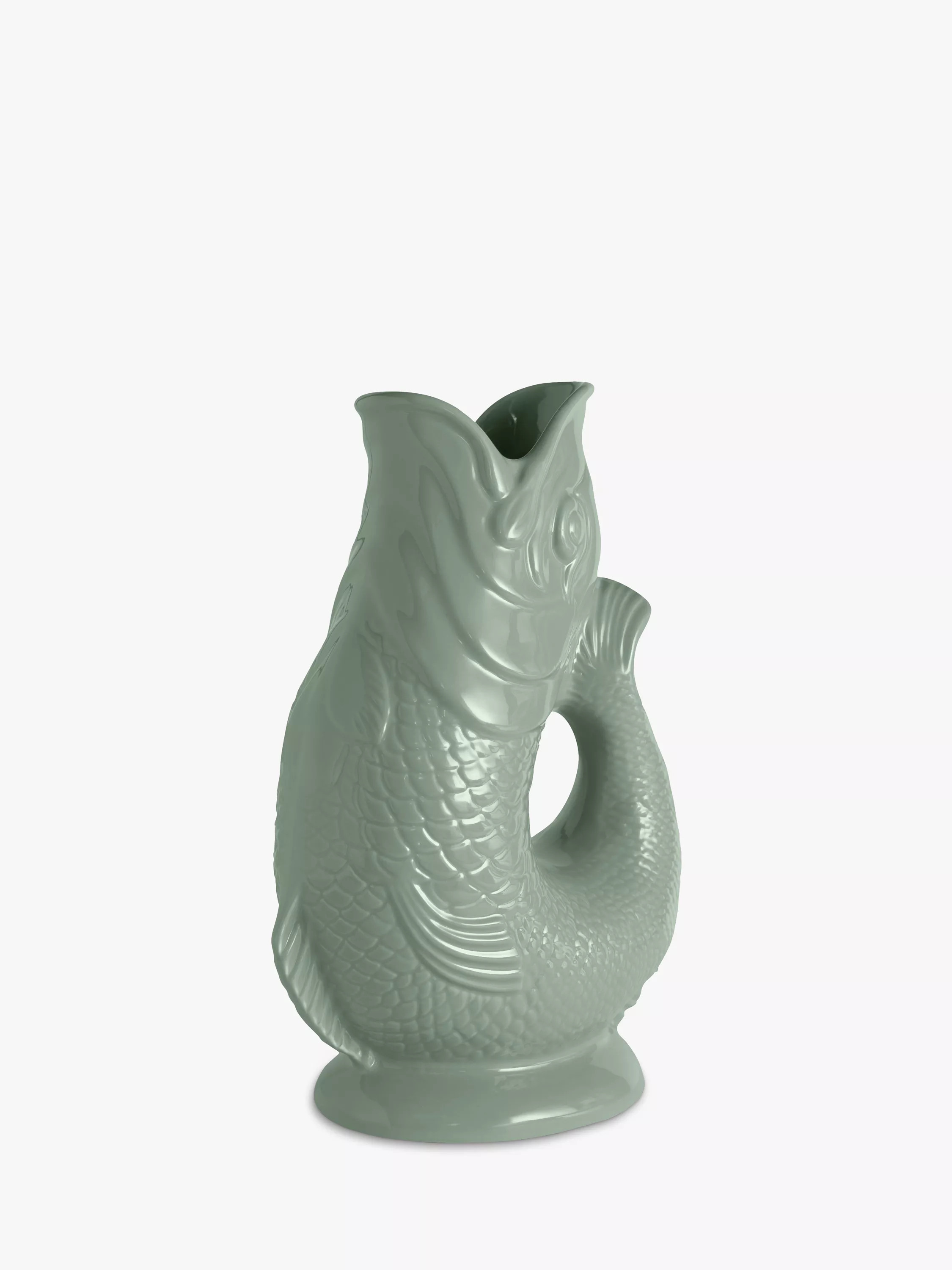 Wade Pottery Fish Earthenware Jug, 1.2L, Sage Green | John Lewis (UK)