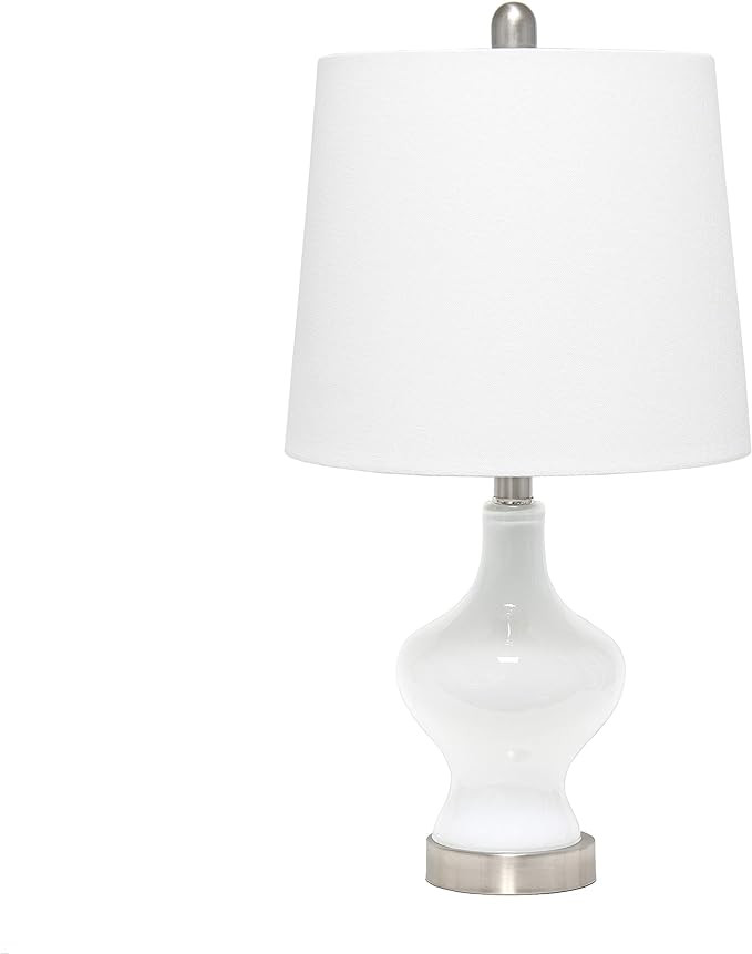 Elegant Designs LT3317-WHT Glass Gourd Shaped Table Lamp, White | Amazon (US)