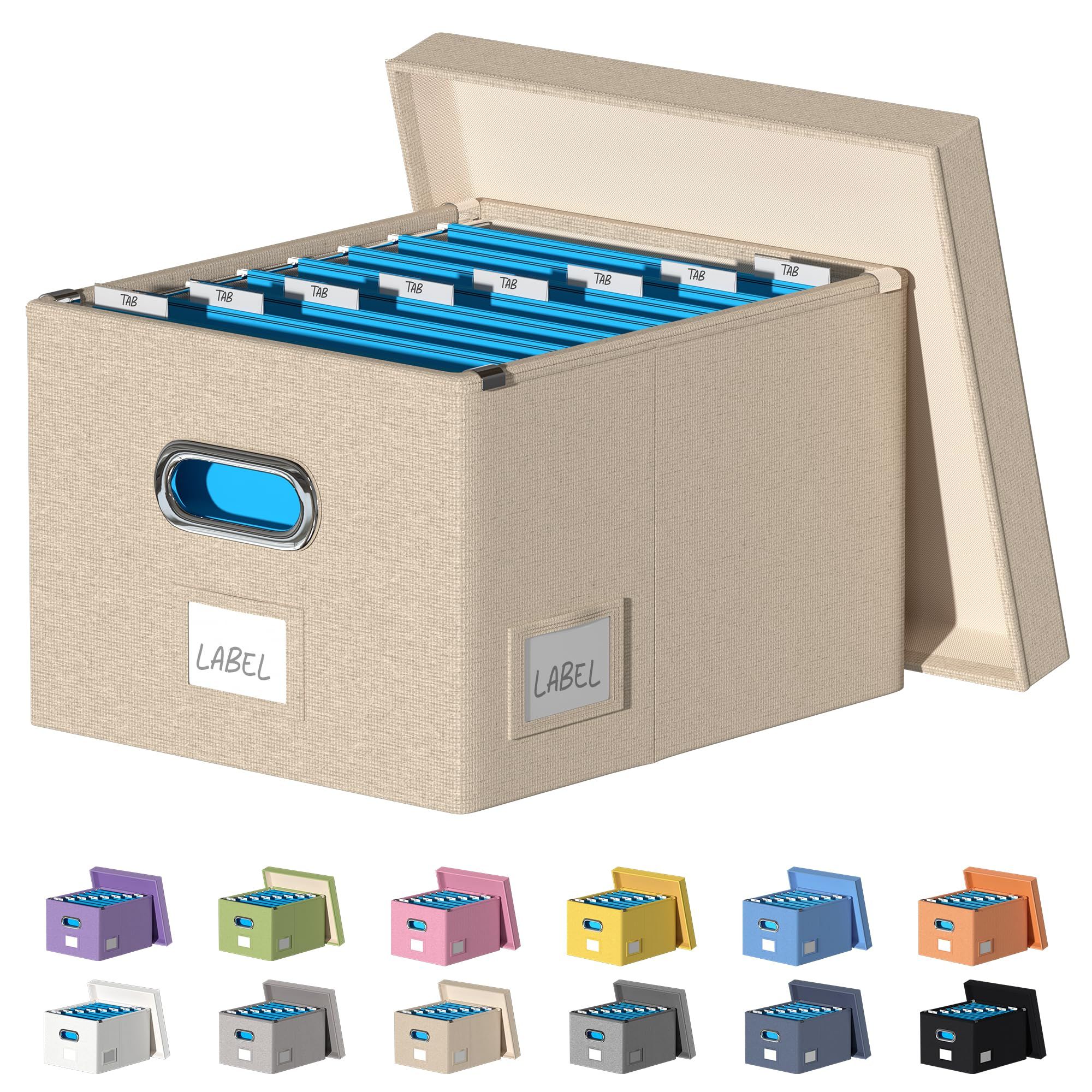 File Organizer Collapsible Storage Box for Office File Box with Lids Document Organizer for Offic... | Amazon (US)