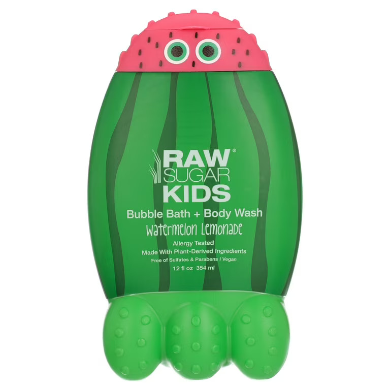 Raw Sugar Kids 2-in-1 Liquid Bubble Bath and Body Wash, Watermelon Lemonade, 12 fl oz | Walmart (US)