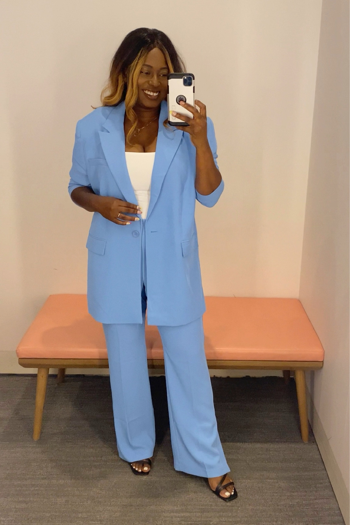 Nordstrom Anniversary Sale , Nsale , suit set , blue suit , oversize blazer , vented flare pants , blue pants , elastic waist pants 

#LTKstyletip #LTKxNSale #LTKunder100
