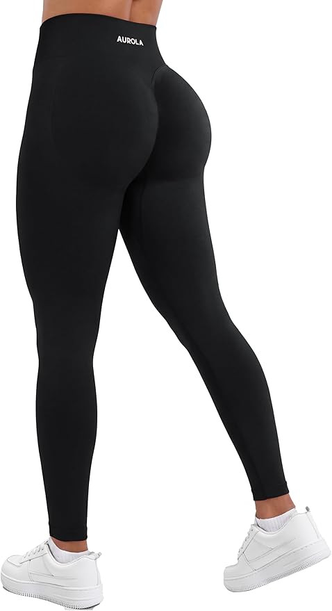 AUROLA Influence Workout Leggings for Women, Seamless Compression Tummy Control Leggings Mid Rise... | Amazon (US)