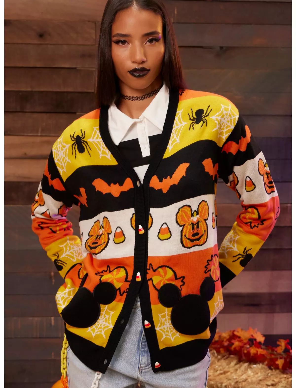 Her Universe Disney Halloween Icons Stripe Girls Cardigan | Hot Topic | Hot Topic