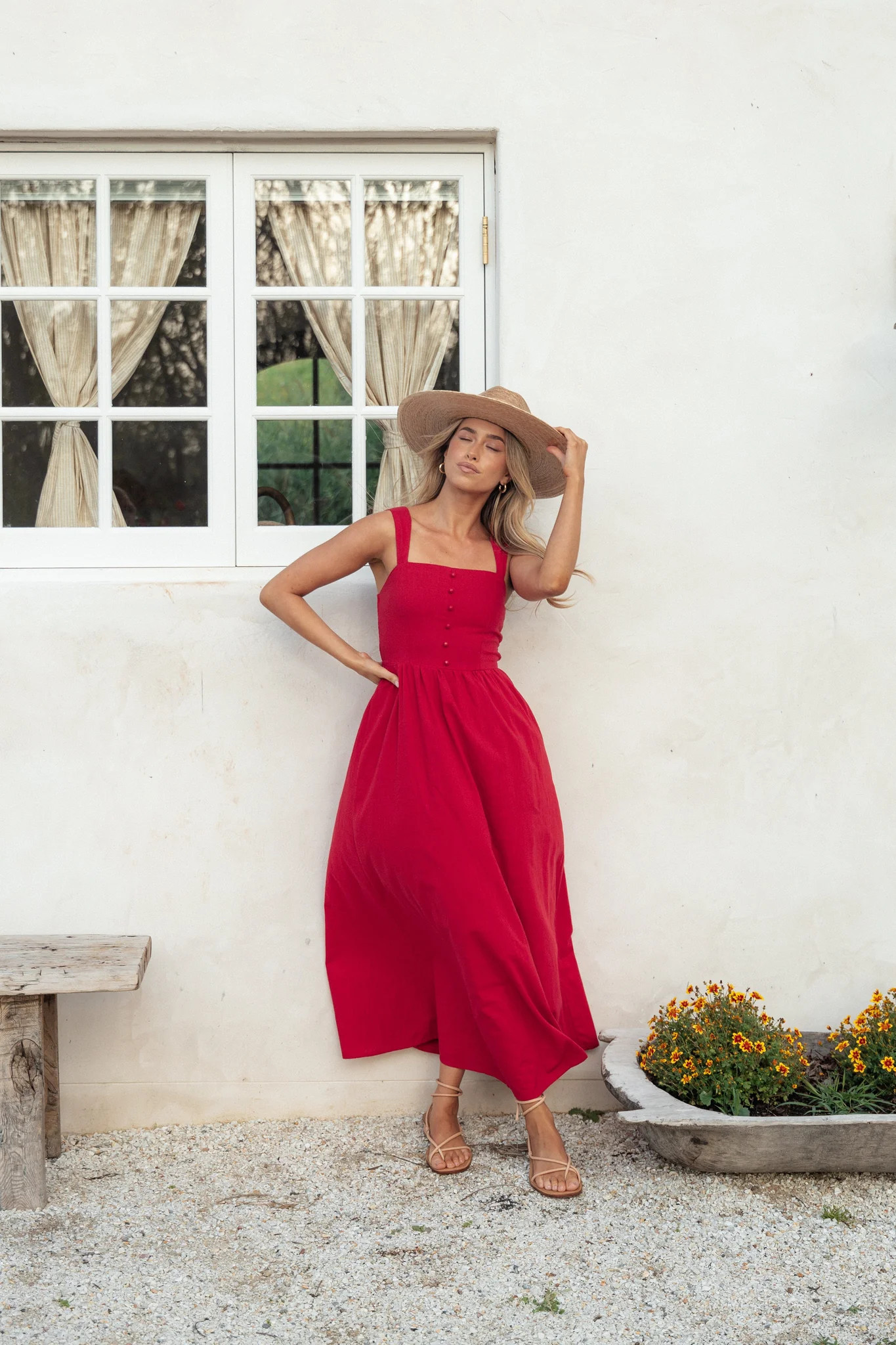 Caty Maxi Dress - Red | Petal & Pup (US)