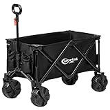 PORTAL Collapsible Folding Utility Beach Wagon Carts Heavy Duty with All Terrain Wheels for Outdoor, | Amazon (US)