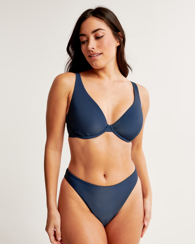 Curve Love Mid-Rise High-Leg Moderate Bottom | Abercrombie & Fitch (US)