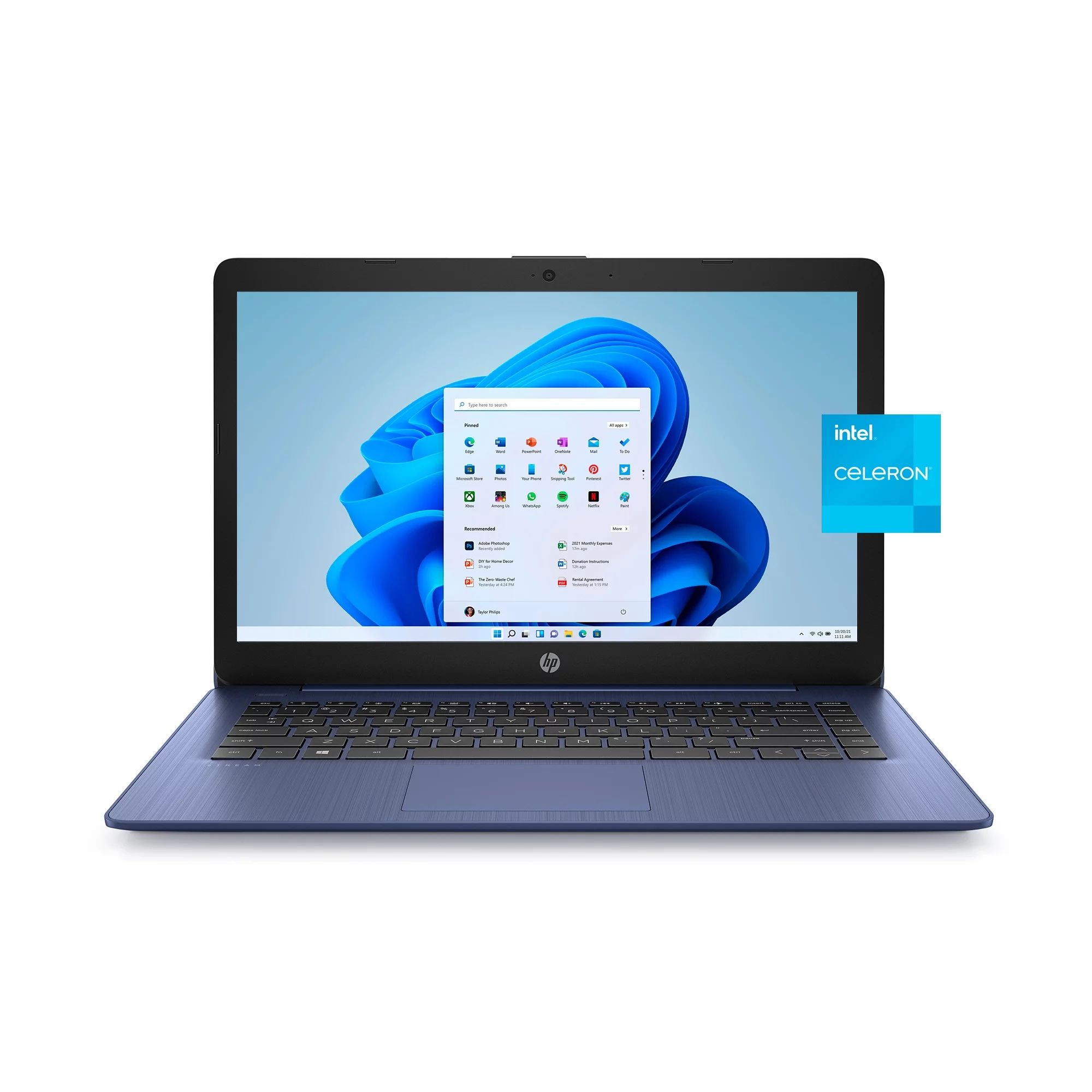 HP 14" PC Laptop, Intel Celeron N4000, 4GB RAM, 64GB HD, Windows 10S with 1 year Office 365, Blue... | Walmart (US)
