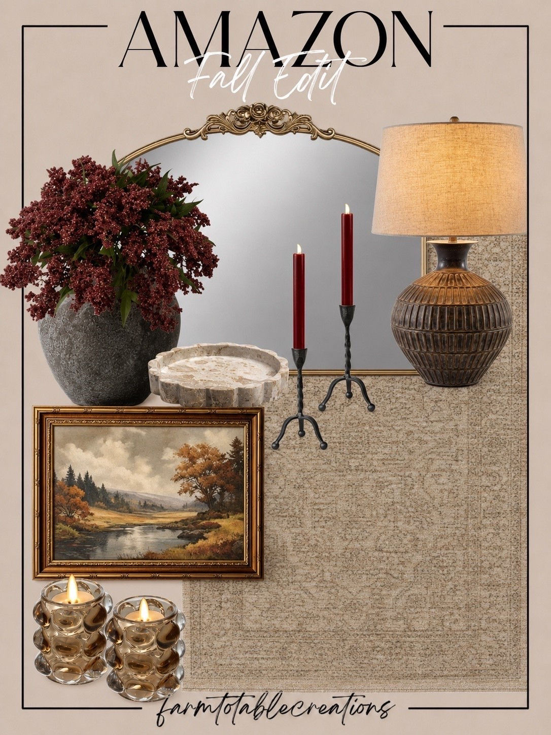 The Fall Edit That Feels Collected, Cozy & Timeless

Follow @farmtotablecreations on Instagram for more home finds and styling inspiration.

These carefully curated Amazon finds make it easy to create a warm, elevated look for the season. From timeless lighting and vintage-inspired artwork to rich burgundy stems and cozy accents, every piece layers together beautifully for a home that feels inviting all fall long.

#AmazonHome #FallDecor #CozyHome #HomeStyling #NeutralDecor

#LTKHome #LTKSaleAlert #LTKSeasonal