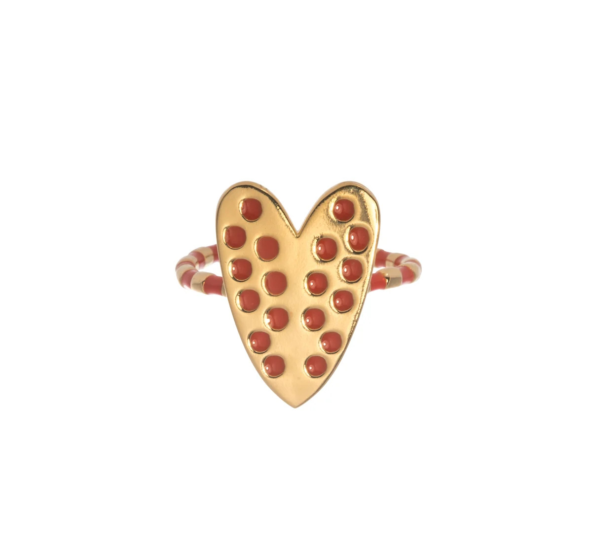Love on Top Heart Ring- Tomato Red | Goldbug Collection