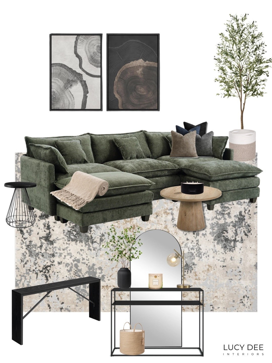This modern organic living room blends earthy greens, black accents, and natural textures for a calm, grounded aesthetic. Proof that cozy can still be modern, minimal and warm. Shop the look! 

#LTKHome #LTKFindsUnder50 #LTKFindsUnder100