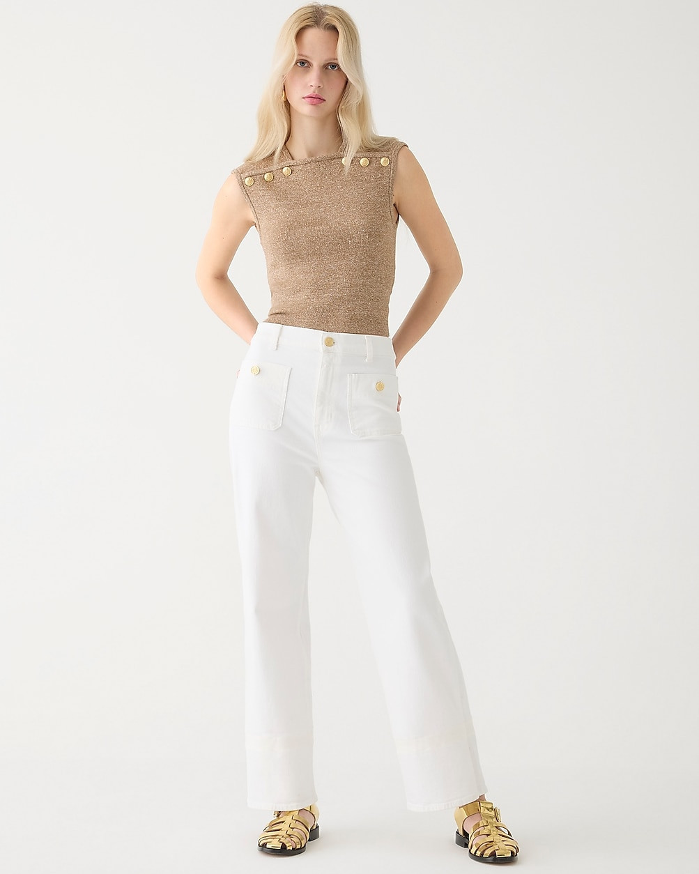 Sailor slim wide-leg jean in white | J. Crew US