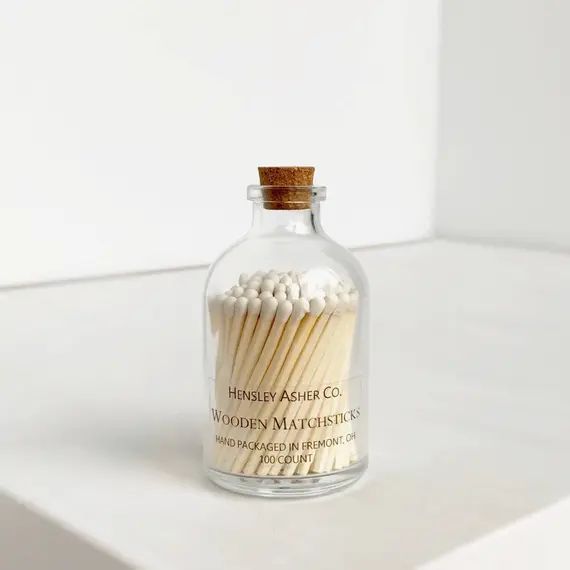 White Wooden Matches. Match Bottle. Corked Jar. Matchsticks. Stocking Stuffer. Christmas Gift. | Etsy (UK)