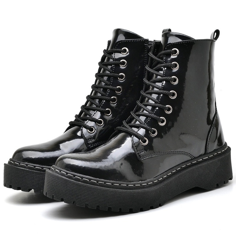 Bota Coturno Feminino Tratorado DOMO Preto Verniz Original Dubuy 1105FG | Shopee (BR)