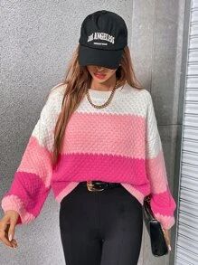 Colorblock Drop Shoulder Sweater
   SKU: sw2207229114308364     US$24.00            AddThis Shari... | SHEIN