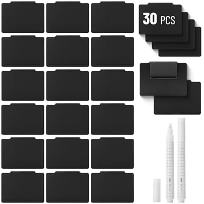 Mr. Pen- Basket Labels Clip On Set, 32 pcs, 30 Removable Bin Labels Clip On with 2 Chalk Markers,... | Amazon (US)