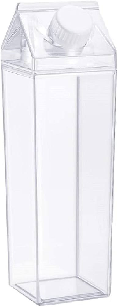 Milk Carton Water Bottle 33oz (1000mL) Plastic Square Milk Bottles No BPA Leakproof Water Bottle ... | Amazon (US)