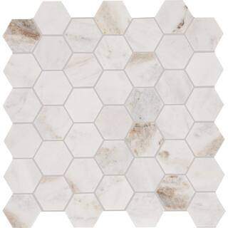 Daltile Restore Cloud Marble 12 in. x 14 in. Marble Hexagon Honed Mosaic Tile (9.7 sq. ft./case), Da | The Home Depot
