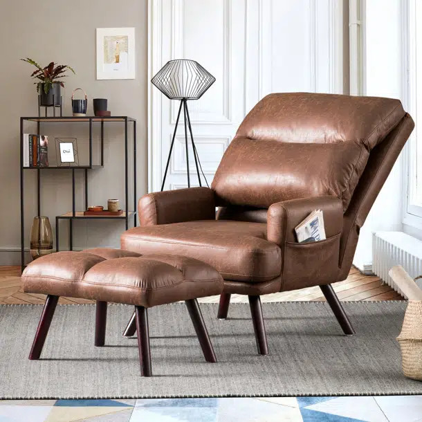 Hogle 29.52" Wide Lounge Chair and Ottoman | Wayfair Professional