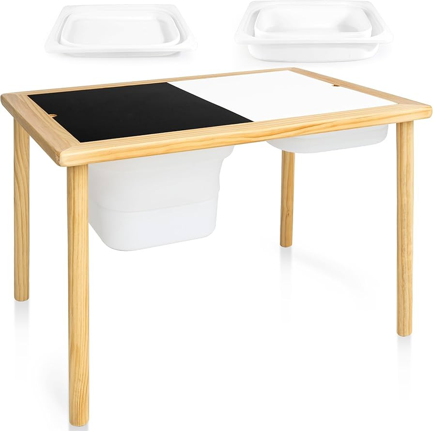 Kid's Wooden Sensory Table with 2 Storage Bins, Play Sand & Water Table for Kids, Children Activi... | Amazon (US)