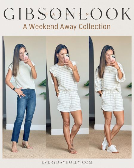 Save 10%  code HOLLY10 New arrivals & full priced items from Gibsonlook! 
On sale items save additional 10% off with my code HOLLYSALE10
A weekend away collection is perfect for every day comfy style! Wearing an XXS in everything. Jeans 24. Size down in GL clothing.  Save 29% on The perfect neutral sneakers!

#LTKsalealert #LTKover40 #LTKstyletip