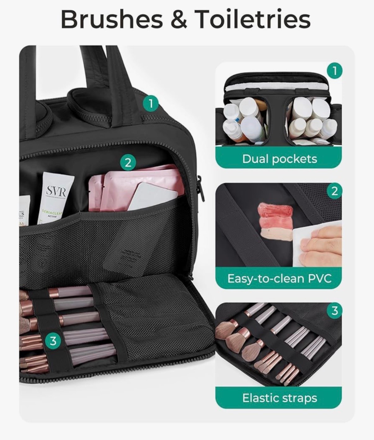 BEST toiletries travel bag. Pockets for EVERYTHING and compact with straps  

#LTKBeauty #LTKTravel #LTKFindsUnder50