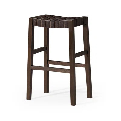 Maven Lane Emerson Kitchen Stool with Vegan Leather Upholstery | Wayfair North America