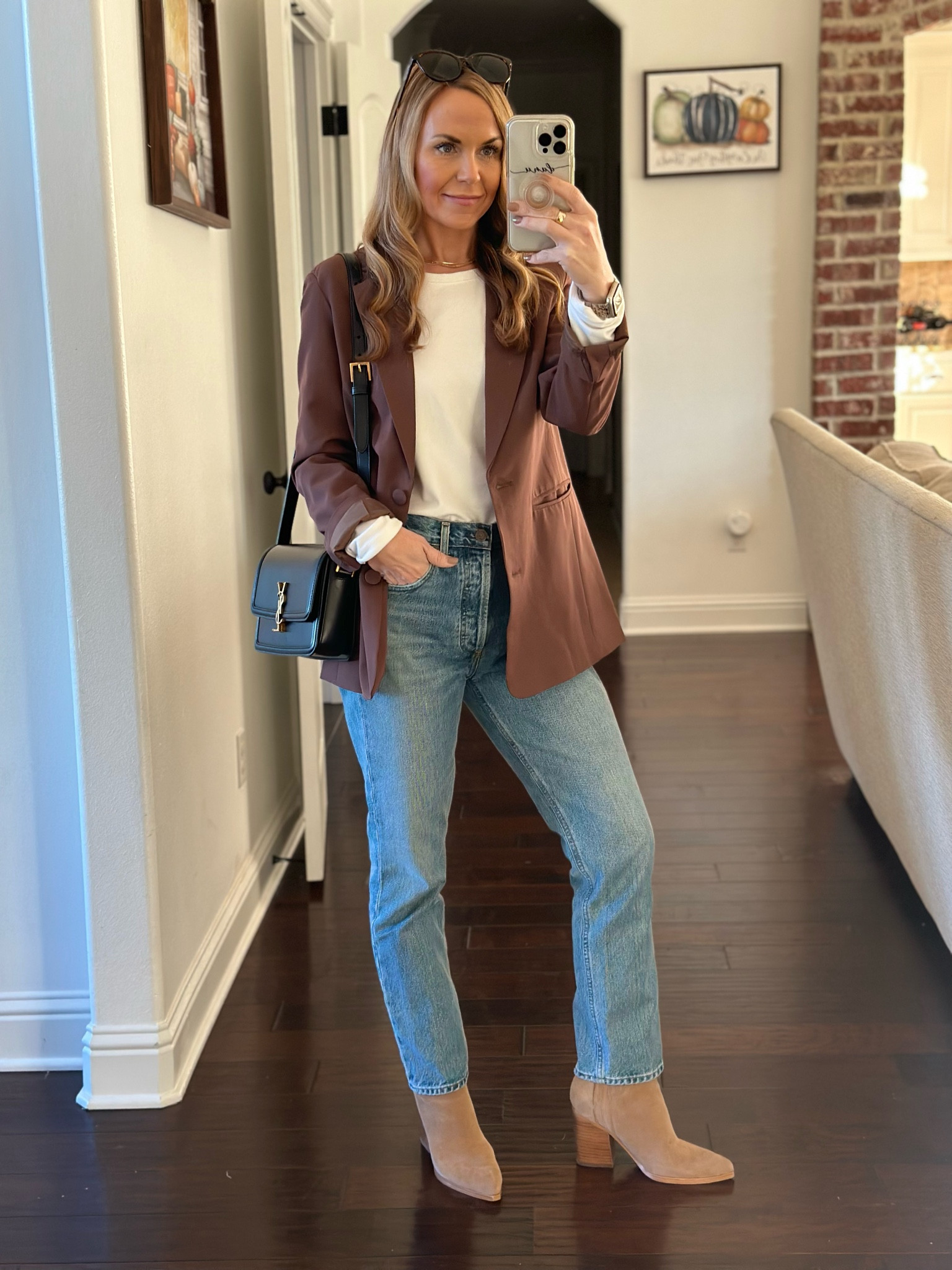 Another brown blazer! Love this deep brown color! Wearing a small,TTS 

#LTKstyletip