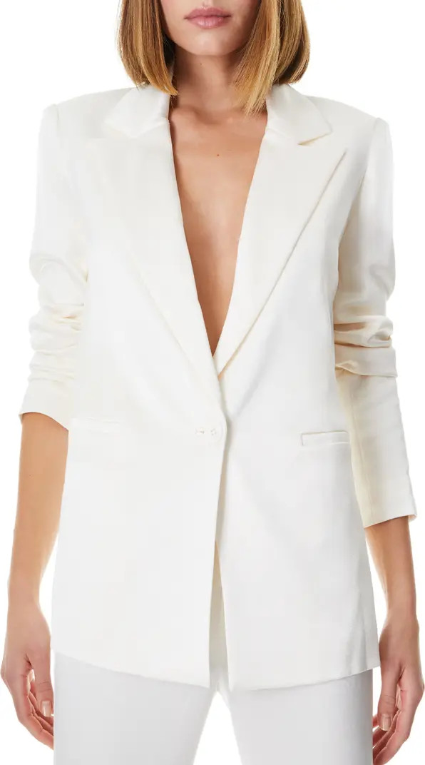 Denny Longline Satin Boyfriend Blazer | Nordstrom