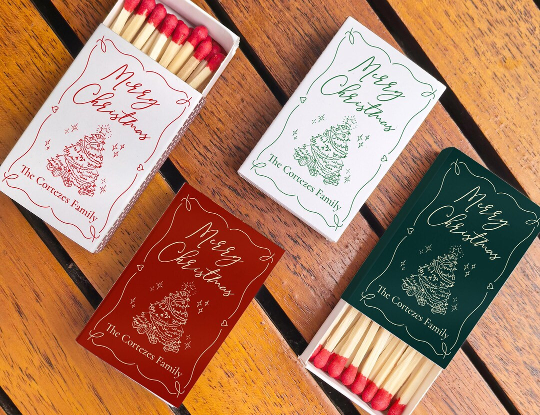 Merry Christmas Gifts Ideas, Holiday Matchboxes, Christmas Party Favors for Guests, Bulk Christma... | Etsy (US)