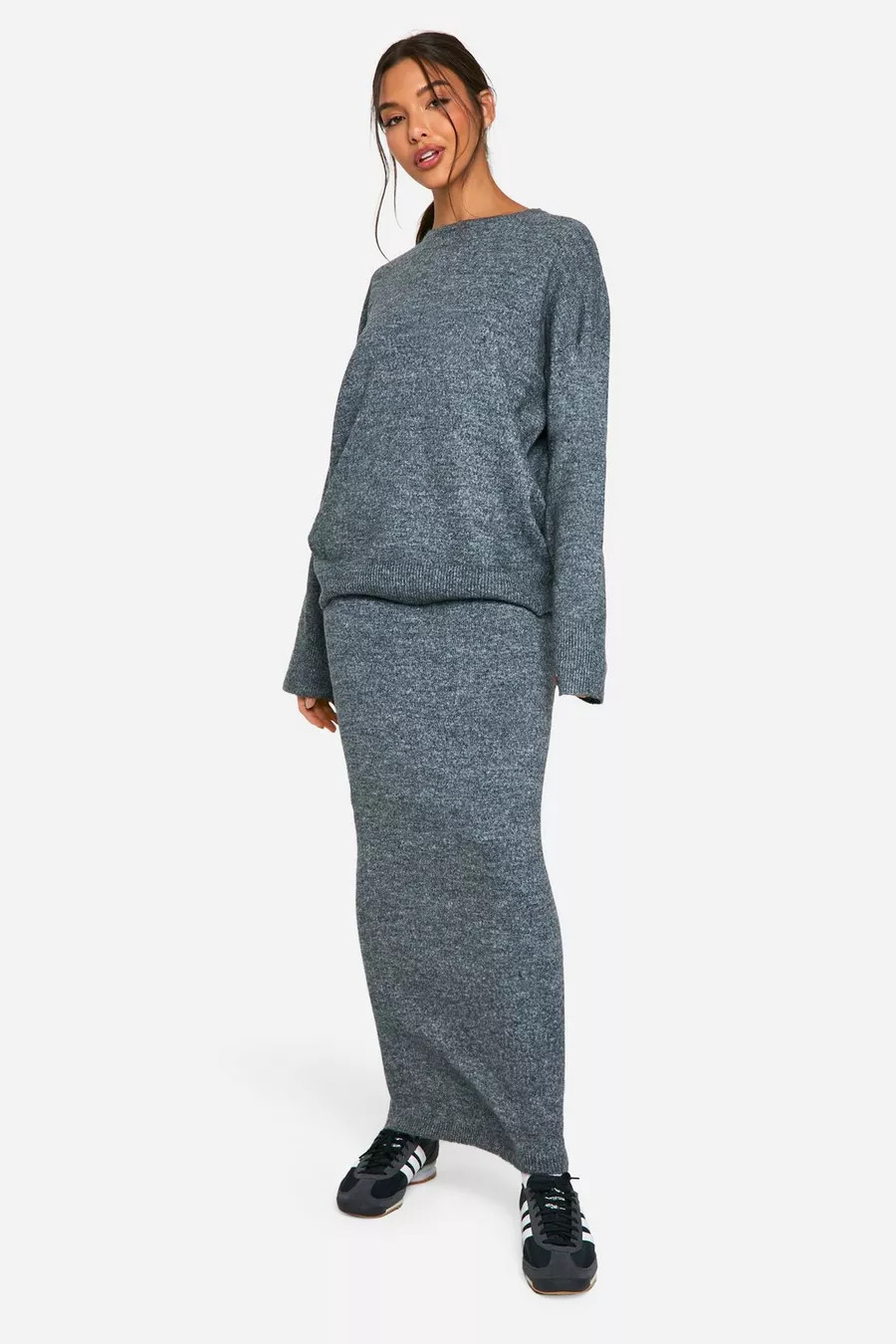 Soft Knit Fine Gauge Jumper And Maxi Skirt Knitted Co-ord | boohoo (US & Canada)