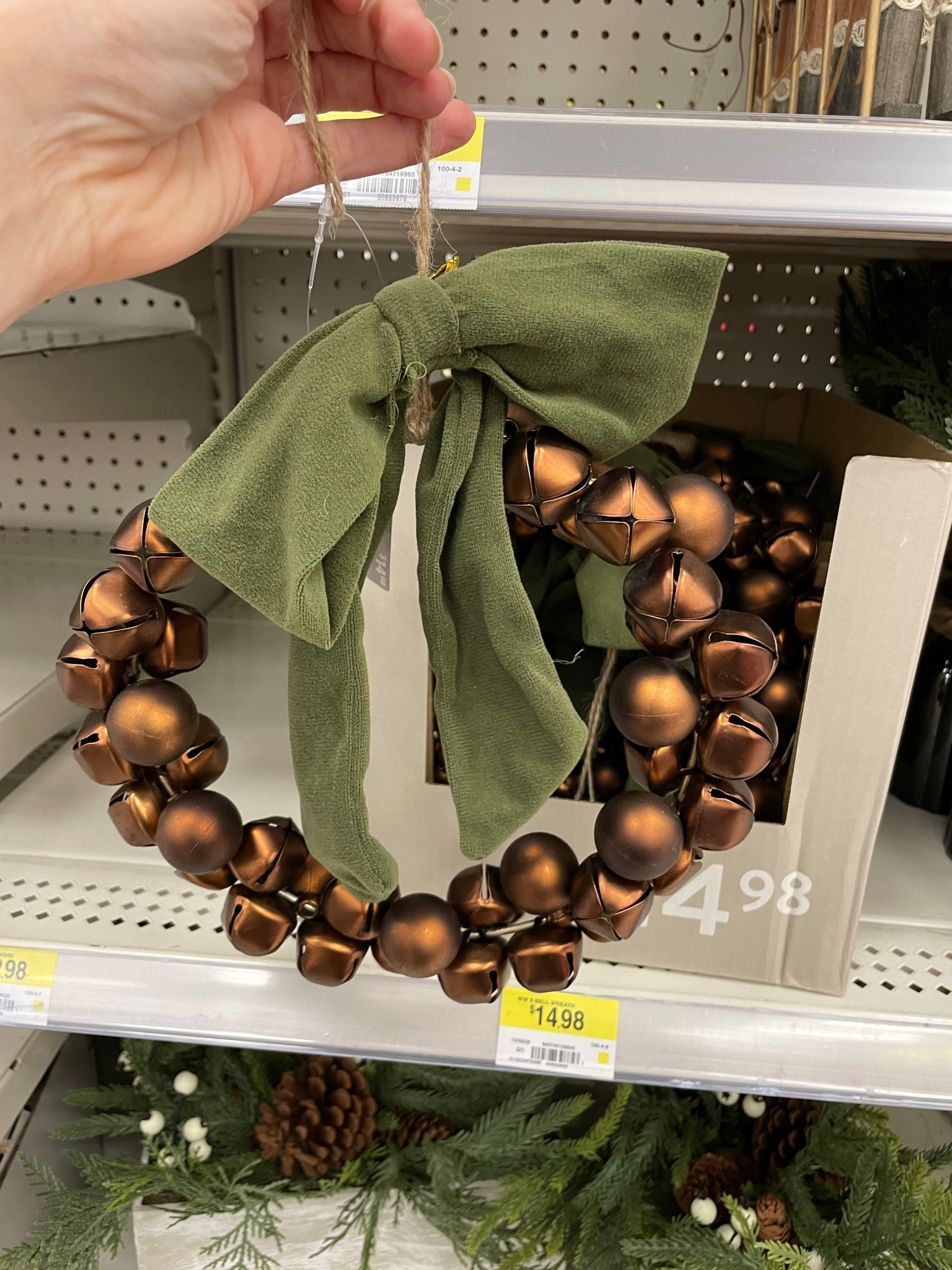 This bell wreath definitely caught my eye! Very pretty & with the green bow 🙌🏼 

Holiday finds. Affordable holiday finds. Classic Christmas. Walmart finds. Walmart Canada. Canadian Home Finds. Canadian Christmas finds. 

#LTKcanada #LTKhome