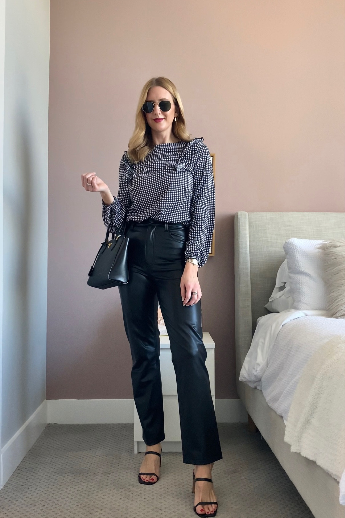 Outfit idea with this adorable Amazon top! Also obsessed with these leather pants 😍 #abercrombie #heels #amazonfashion #amazonmusthave 

#LTKunder50 #LTKstyletip #LTKunder100