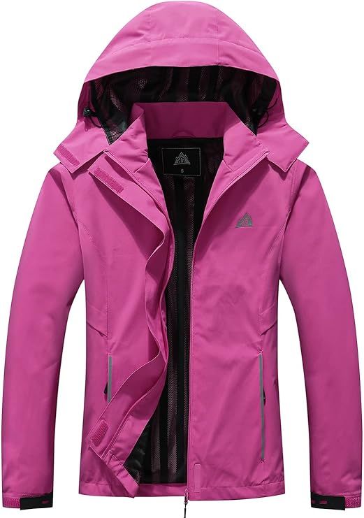MOERDENG Women's Waterproof Rain Jacket Lightweight Raincoat Hooded Hiking Jacket Softshell Windb... | Amazon (US)