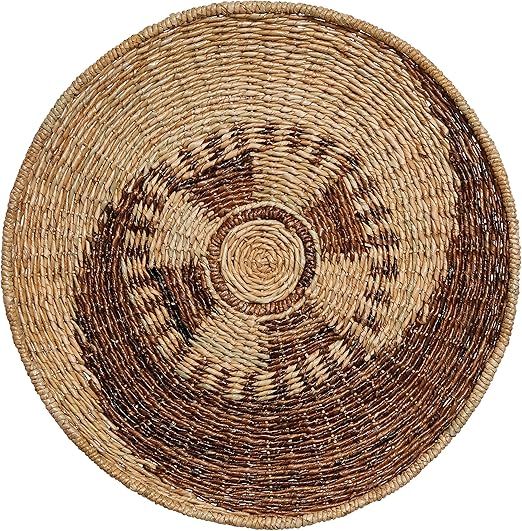 Creative Co-op Handwoven Seagrass & Madras Décor Wall Basket, 24", Brown | Amazon (US)