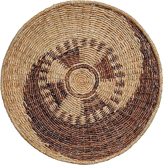 Creative Co-op Handwoven Seagrass & Madras Décor Wall Basket, 24", Brown | Amazon (US)