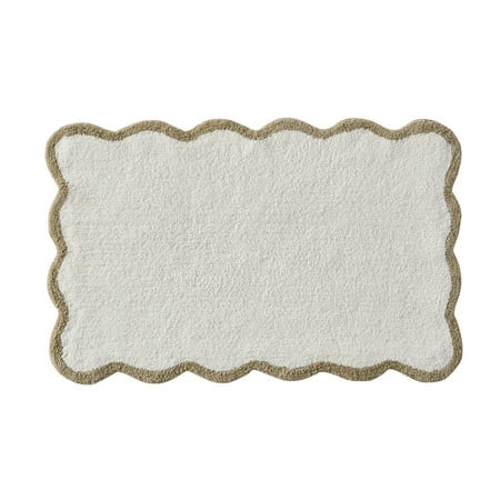 My Texas House Whitney Ivory Scallop Cotton Bath Rug, 20" x 32" | Walmart (US)