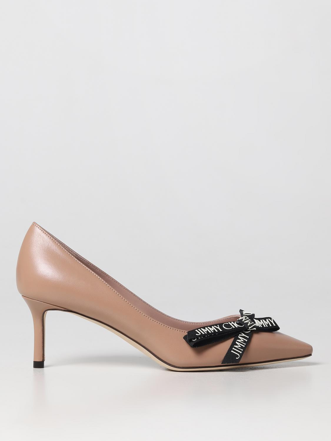 Jimmy Choo Romy 60 pumps in nappa with logo bow | Giglio.com - Global Italian fashion boutique