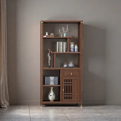 Iancarlo 76.77" H x 34.65" W Solid Wood Standard with Bins | Wayfair North America