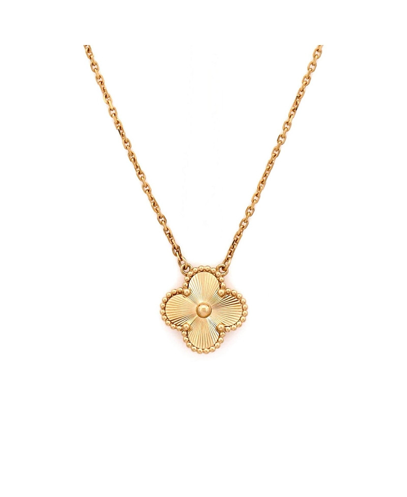 Pre-Owned Van Cleef & Arpels Vintage Alhambra Pendant Necklace Guilloche 18K Gold, 16.5 | Bloomingdale's (US)