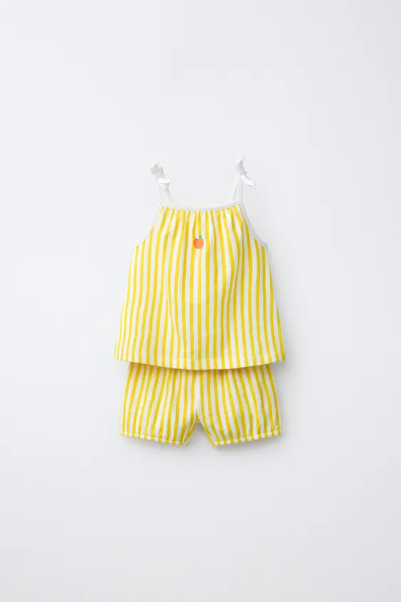 STRIPED T-SHIRT AND BLOOMER SET | Zara US