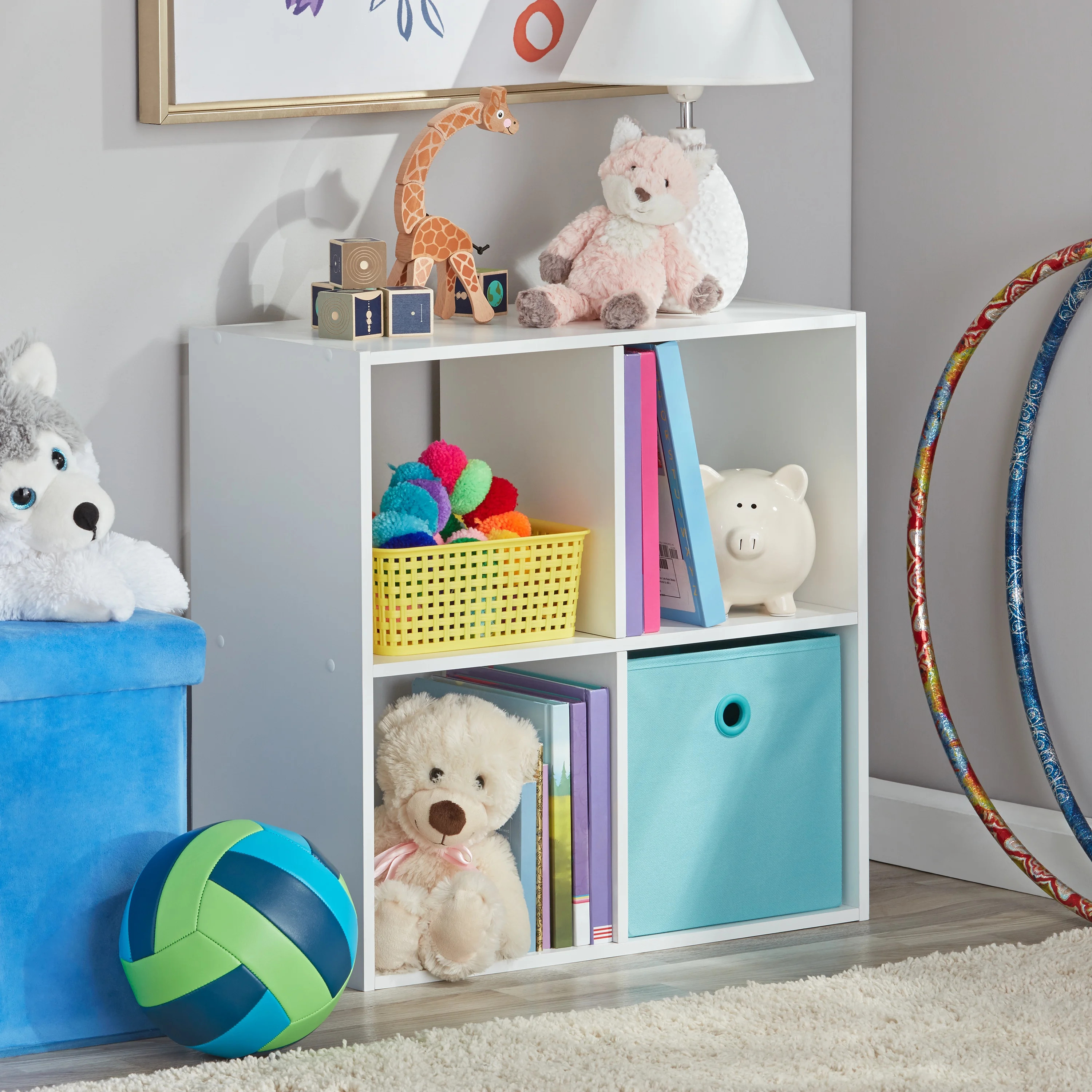 Your Zone Kids 4-Cube Storage Organizer, White - Walmart.com | Walmart (US)